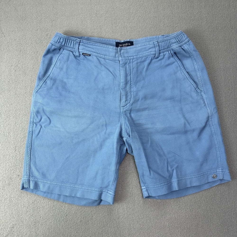 Mr Marvis Marvericks Shorts Men's Large 31x8 Blue Fo-19706 100% Cotton